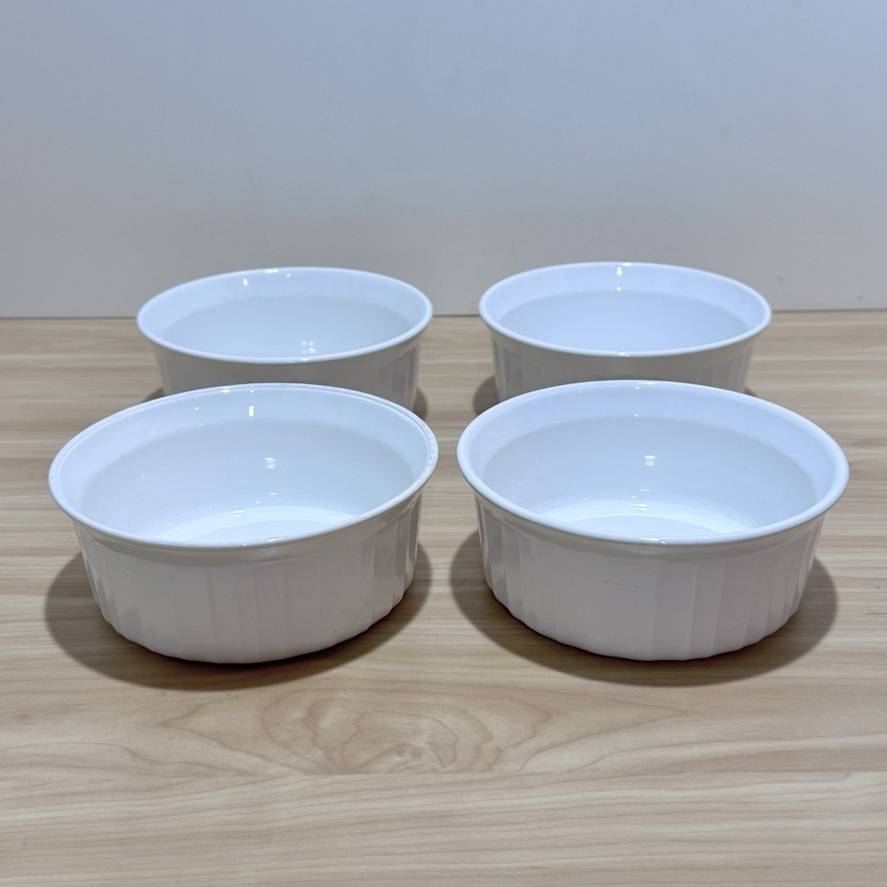Corning Ware F-16-B French White 500ml Set Of 4 Vintage Ramekins Multi-Use